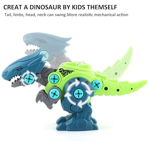 Branded Take Apart Dinosaur Toys, Pack of 4 Dinosaurs with Screwdrivers, Dino Kids Building Learning Toys, STEM Toy for Boys and Girls, 3 4 5 6 7 8 Year Old Boys and Girls (Dino-4)