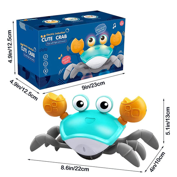 Rechargeable Crawling Crab Baby Toy with Light & Sound | Interactive Musical Tummy Time Toy for Babies & Toddlers (6–12 Months)