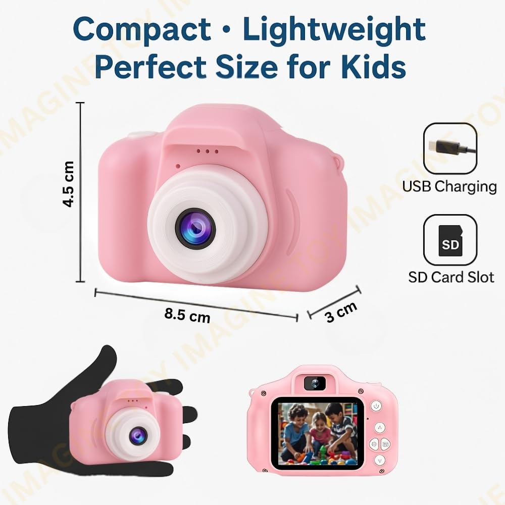Kids Digital Camera | 1080p Video & 3.0MP Photos | 2-Inch Screen, USB Rechargeable & Portable | Fun Mini Toy Camera for Boys & Girls Age 3–10