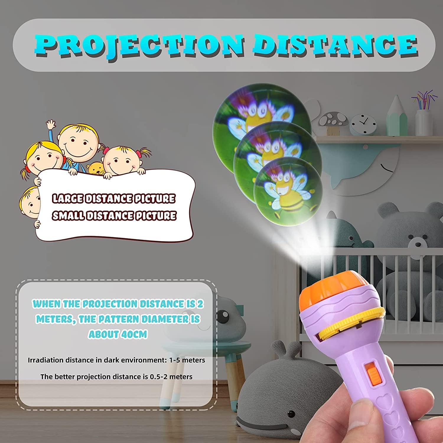 Mini Projector Torch for Kids | Fun Learning Light Toy with 24 Slides (Age 2–5)