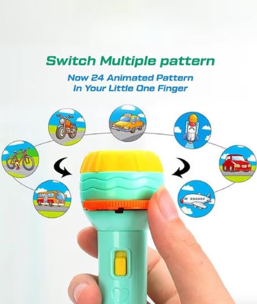 Mini Projector Torch for Kids | Fun Learning Light Toy with 24 Slides (Age 2–5)