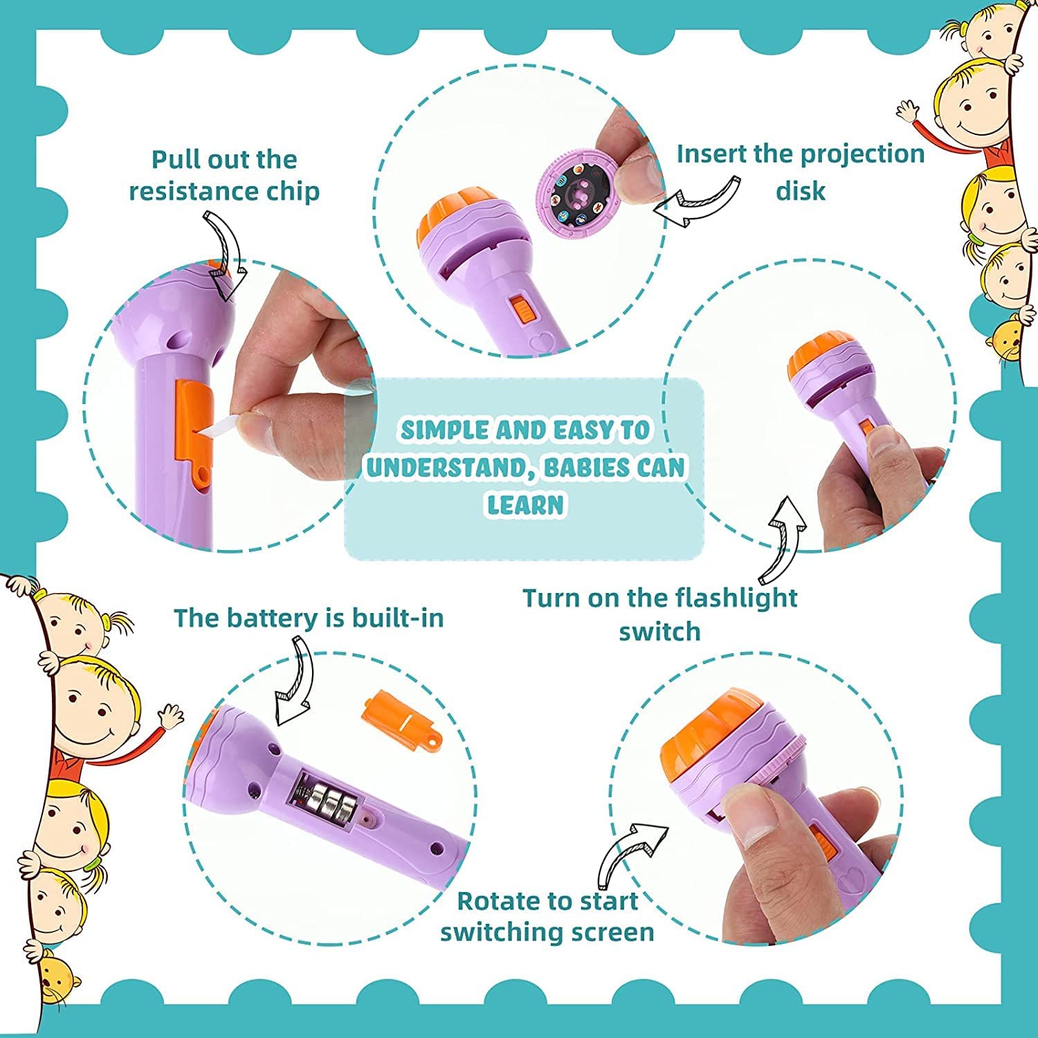 Mini Projector Torch for Kids | Fun Learning Light Toy with 24 Slides (Age 2–5)