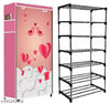 Hanging Collapsible Multipurpose Wardrobe PVC Pipe Shelf Love Pink Print